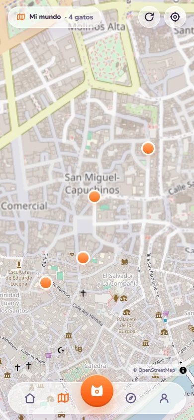 El mapa de CatGO! con zonas aproximadas, no puntos exactos